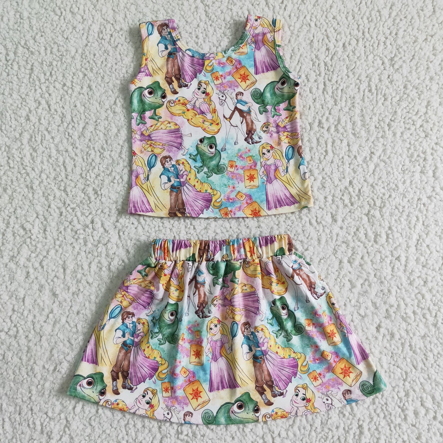 GSD0040 Kids girls clothes short sleeve top with shorts set promotion 2024.3.23 $5.5