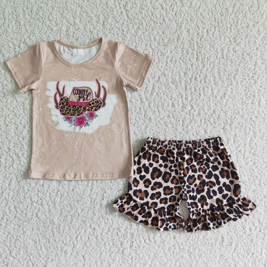 GSD0047 Kids girls clothes short sleeve with shorts set-promotion 2024.4.27 $5.5