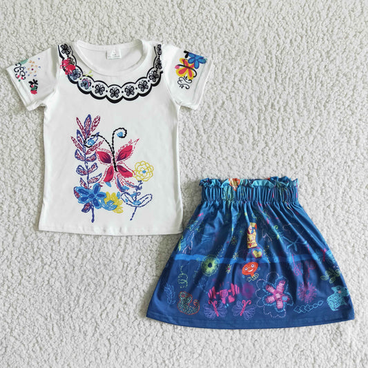 GSD0052 Kids girls clothes short sleeve with short skirt set-promotion 2024.4.27 $5.5