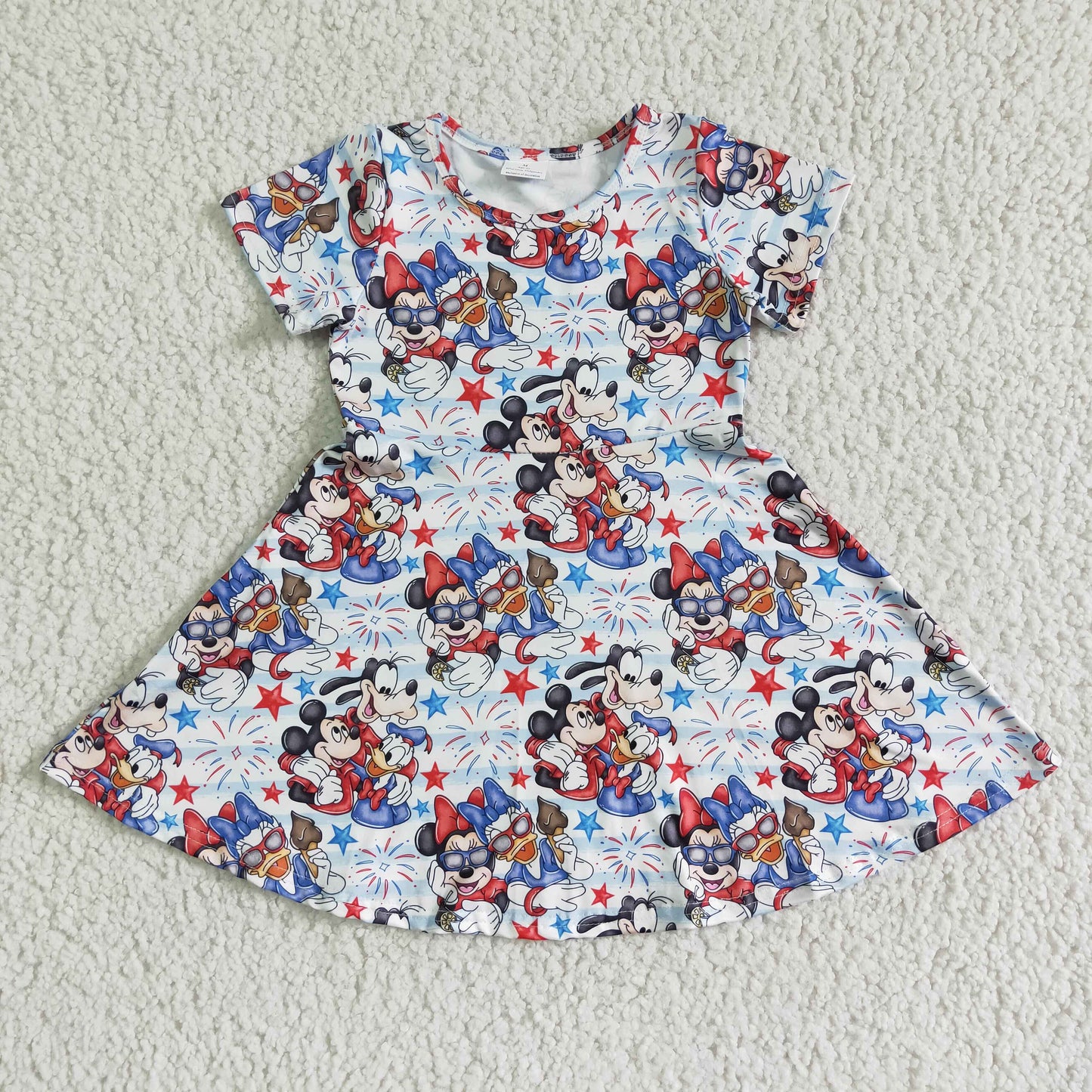 GSD0075 Kids girls clothes short sleeve dress -promotion 2024.5.03 $5.5