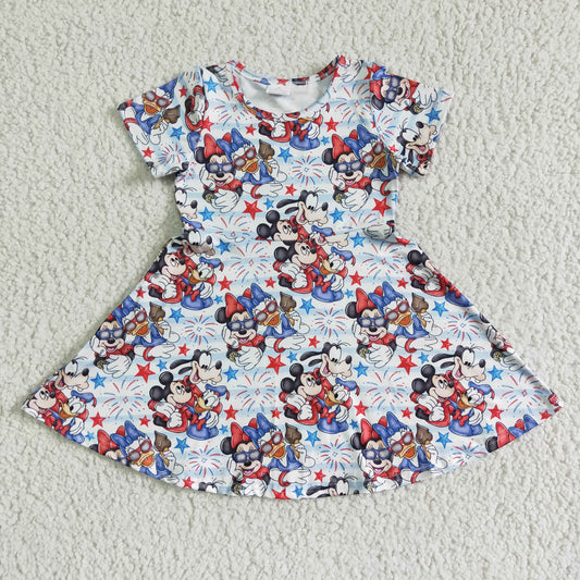 GSD0075 Kids girls clothes short sleeve dress -promotion 2024.5.03 $5.5