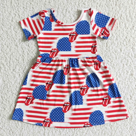 GSD0082 Kids girls clothes short sleeve dress -promotion 2024.5.03 $5.5