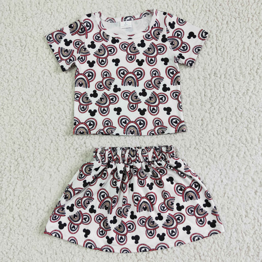 GSD0091  Kids girls clothes short sleeve with short skirt set-promotion 2024.4.27 $5.5