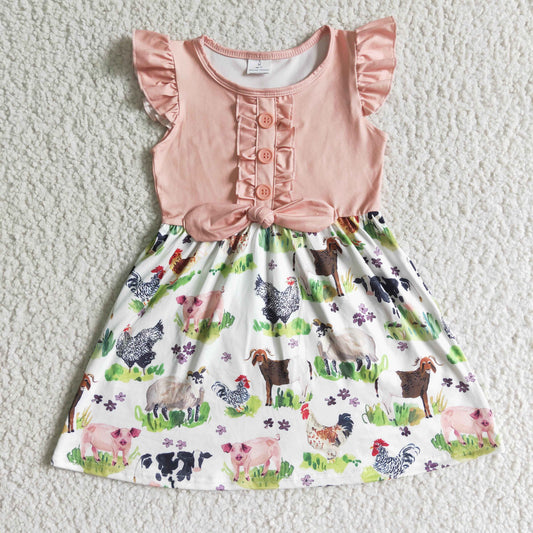 GSD0097  Kids girls clothes flying sleeve top woven  dress -promotion 2024.7.13  $5.5