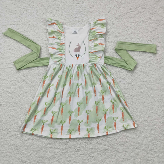 2.2 GSD0157 RTS No Moq Promotion Baby Girls Summer Dress Baby Girls Rabbit Bunny Easter knee length Dresses