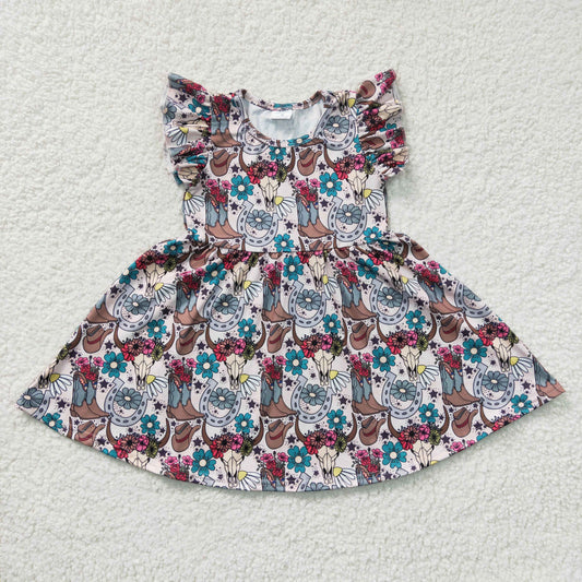 GSD0165  Kids girls clothes flying sleeves top woven  dress -promotion 2024.6.1  $5.5