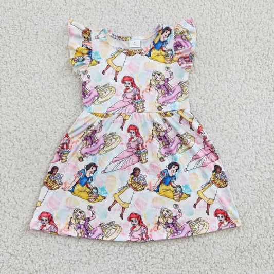 GSD0168  Kids girls clothes fiying sleeve top woven  dress -promotion 2024.6.22  $5.5