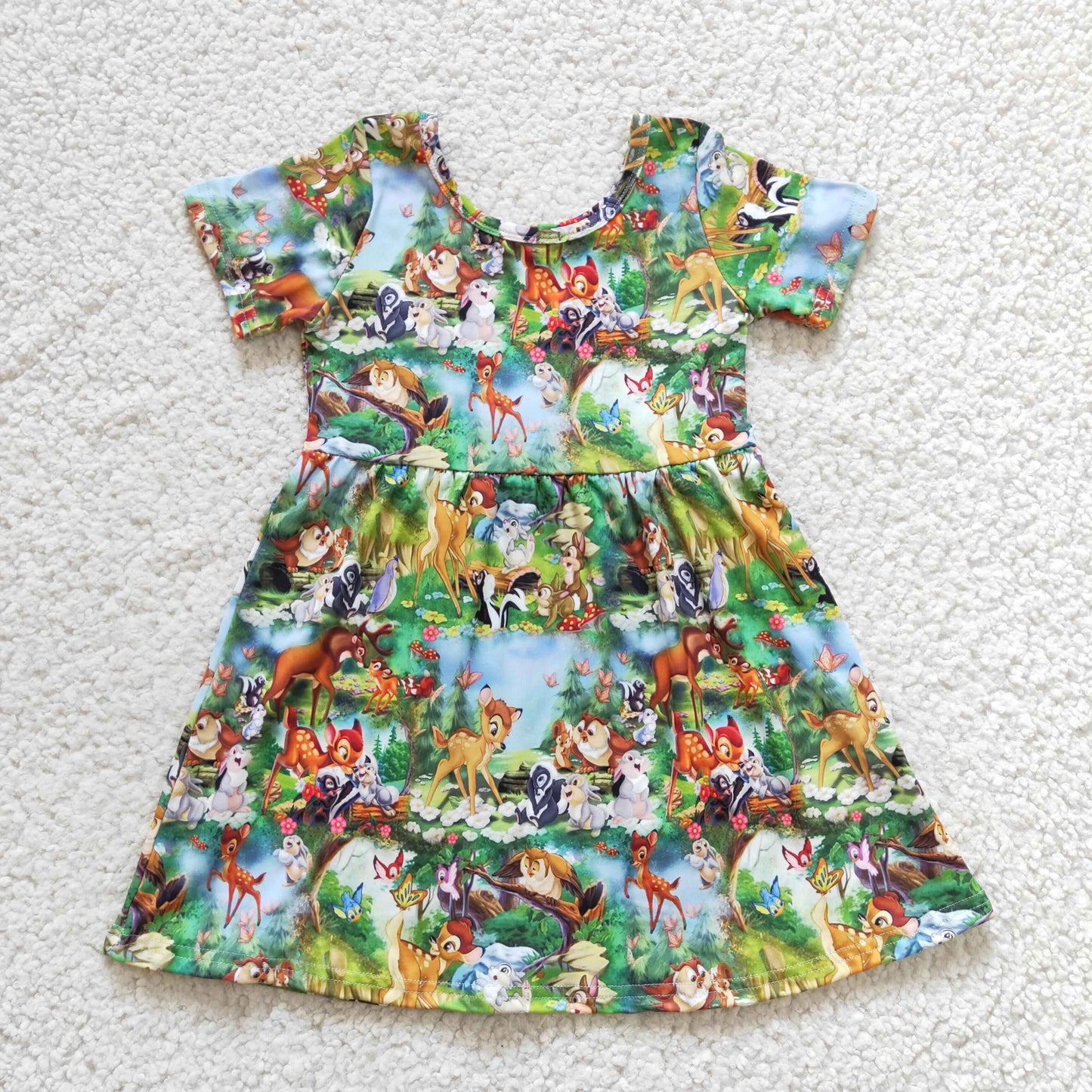 GSD0179   Kids girls clothes short sleeves top woven  dress -promotion 2024.6.1  $5.5