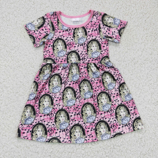 GSD0180  Kids girls clothes short sleeves top woven  dress -promotion 2024.6.1  $5.5