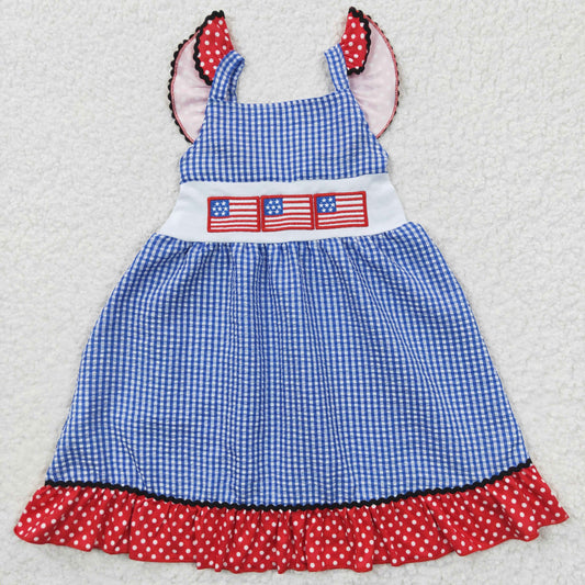 GSD0191   Kids girls clothes flying sleeves top woven  dress -promotion 2024.6.1  $5.5