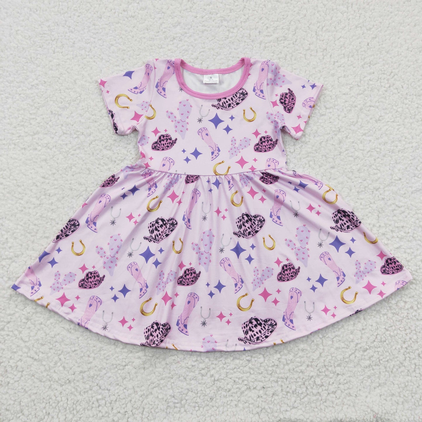 GSD0194  Kids girls clothes short sleeve top woven  dress -promotion 2024.6.22  $5.5