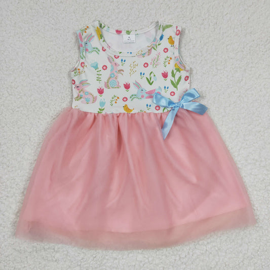 2.2 GSD0238 RTS No Moq Promotion Baby Girls Summer Dress Baby Girls Rabbit Sleeveless Tutu Knee Legnth Dresses