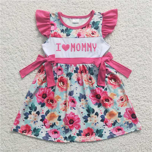 GSD0263I love MOMMY floral mother's day baby girls dress