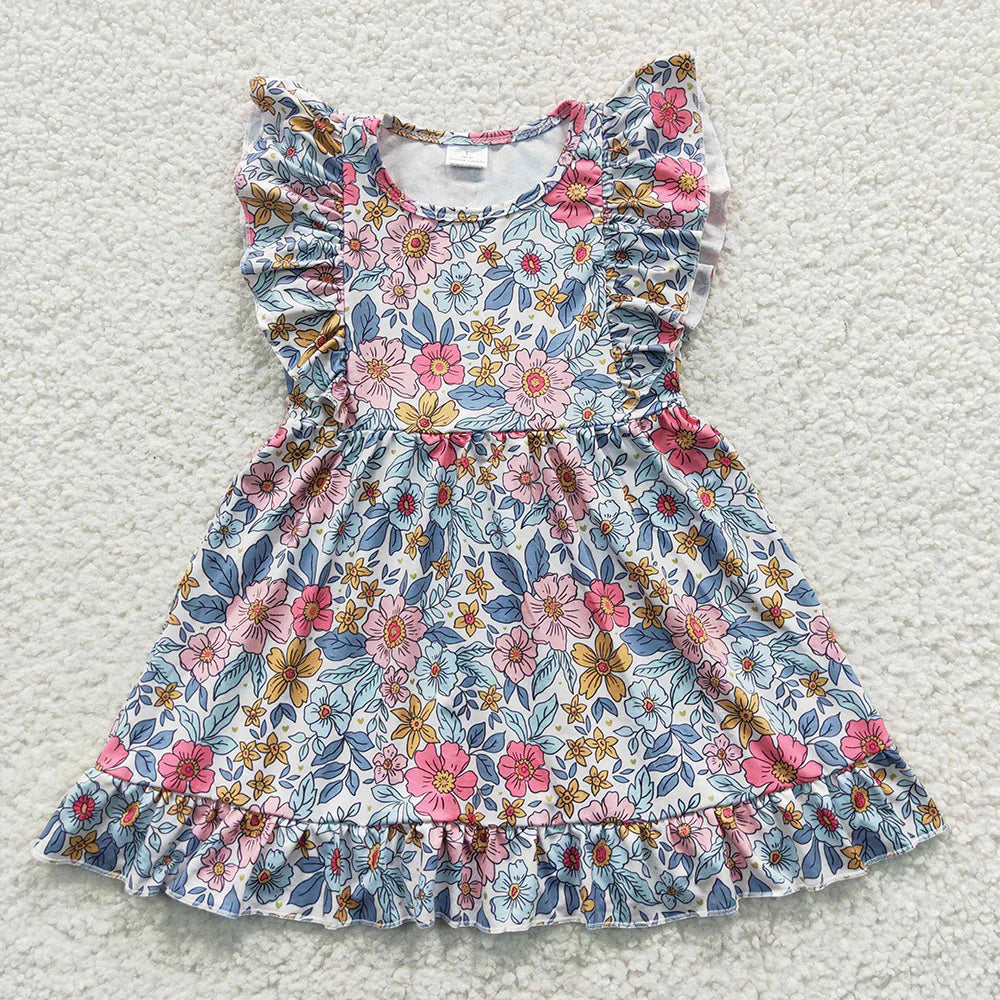 12.1 RST Sibling Sister Baby Girls Ruffles Summer Knee Length Dresses