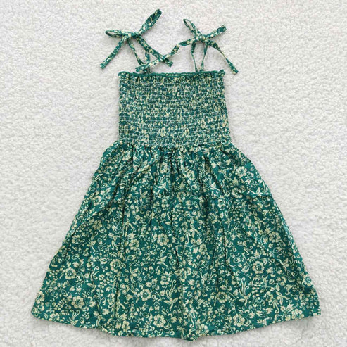 11.8 RST Sibling Baby Girls Strap Colorful Floral Print Knee Length Dresses