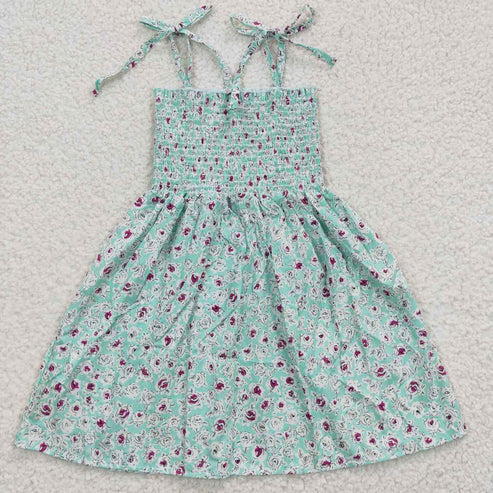 11.8 RST Sibling Baby Girls Strap Colorful Floral Print Knee Length Dresses