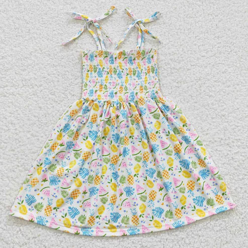 11.8 RST Sibling Baby Girls Strap Colorful Floral Print Knee Length Dresses
