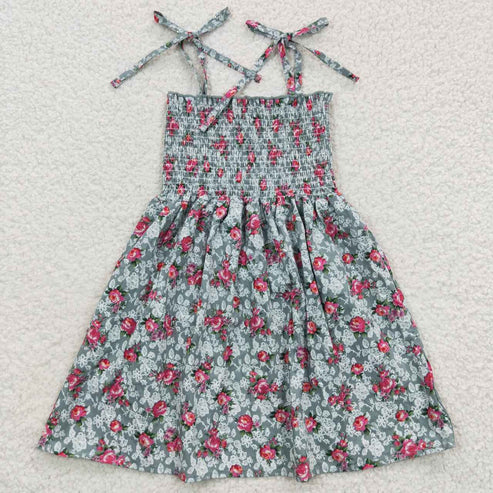 11.8 RST Sibling Baby Girls Strap Colorful Floral Print Knee Length Dresses