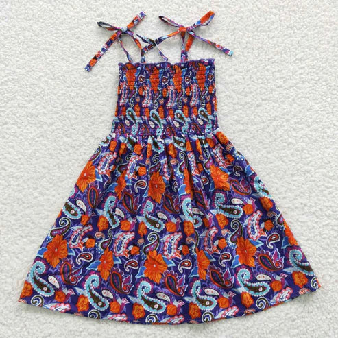11.8 RST Sibling Baby Girls Strap Colorful Floral Print Knee Length Dresses