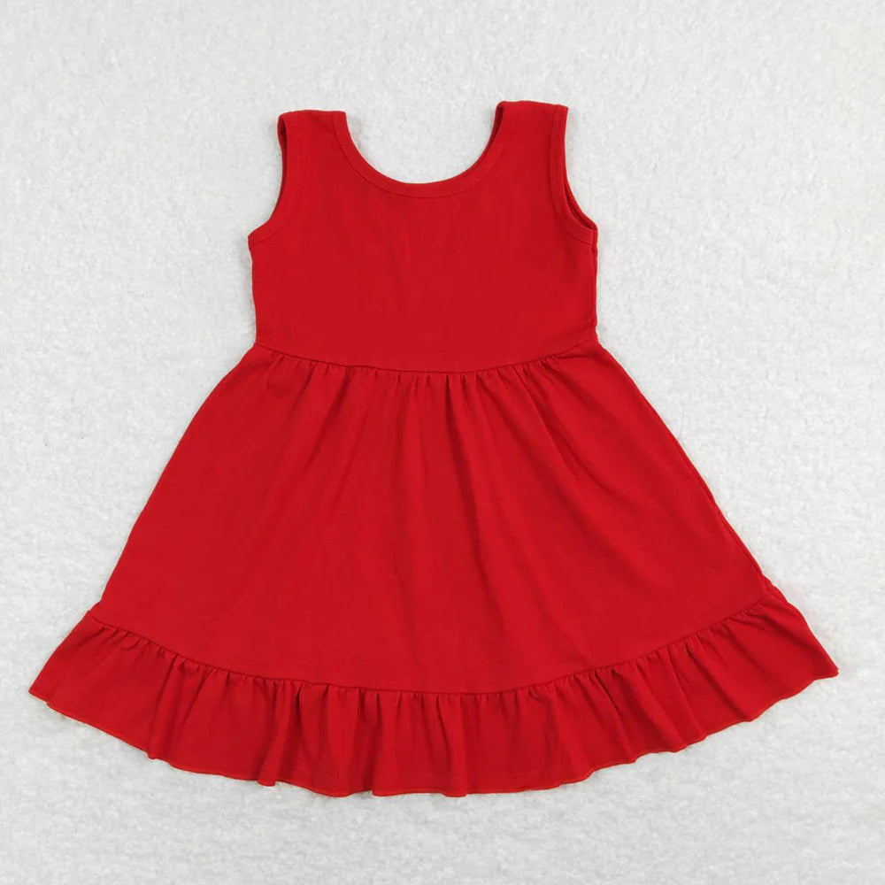 12.23 RST Sibling Baby Girls Sleeveless Ruffle Knee Length Summer Dresses