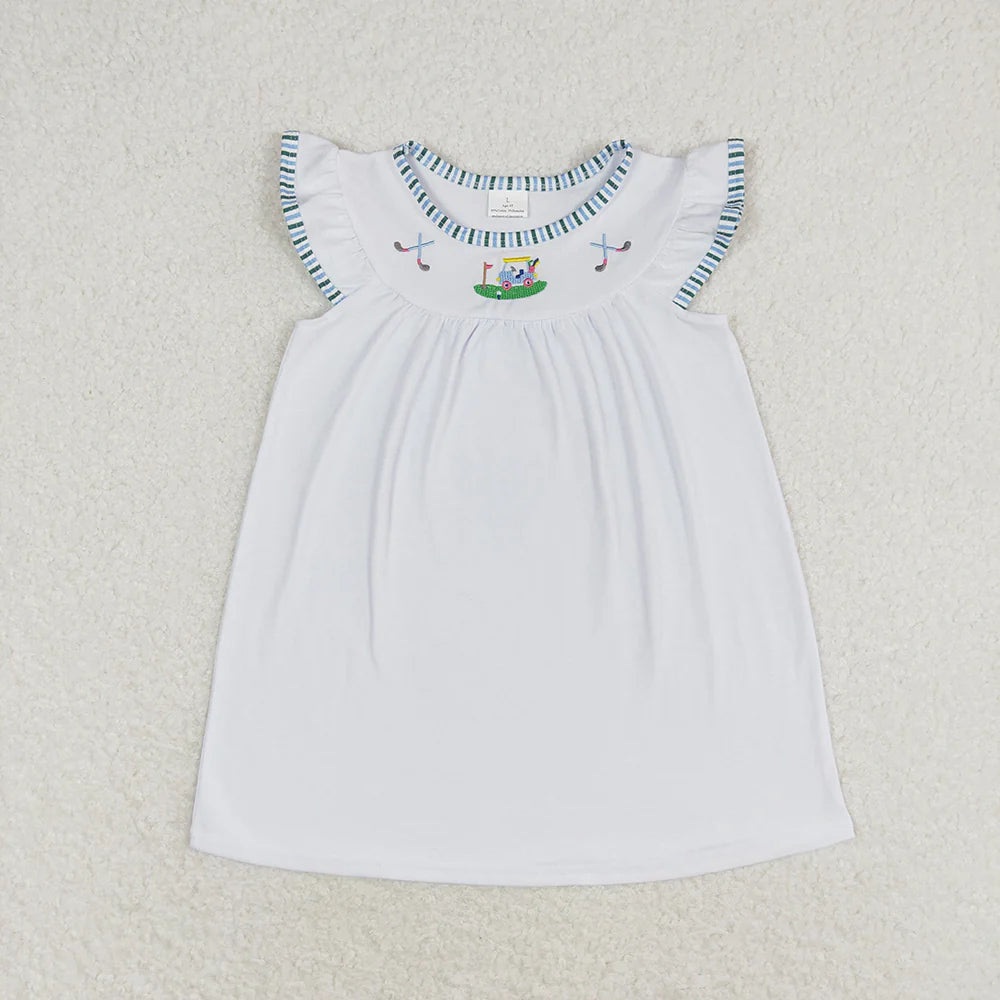 11.15 RST Embroidery Sibling Baby Girls Summer Knee Length Dresses