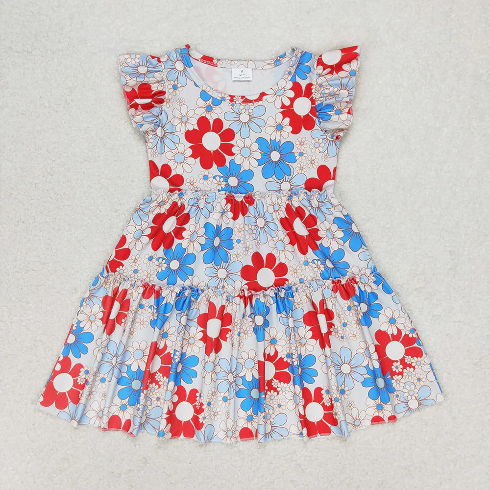 11.12 RST Sibling Baby Girls Stars 4th Of July Knee Length Dresses