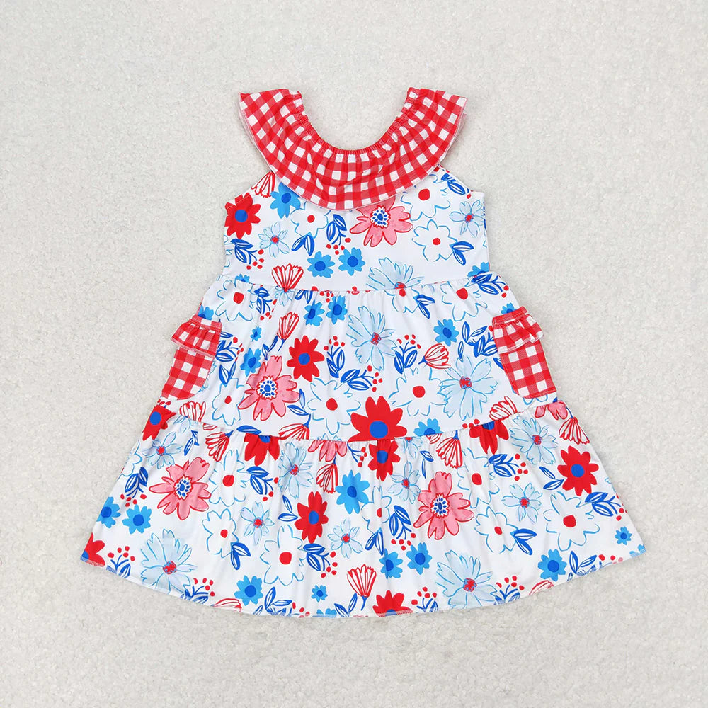 11.12 RST Sibling Baby Girls Stars 4th Of July Knee Length Dresses