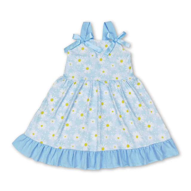 RTS Sibling Light blue daisy baby girls spring summer dresses