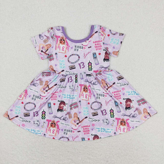 GSD1167 baby girl summer clothes short sleeve kids dress