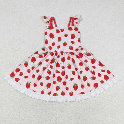 9.17 RTS Sibling Sibling Baby Girls Strawberry Flowers Top Bell Bottom Pants Clothes Sets Rompers
