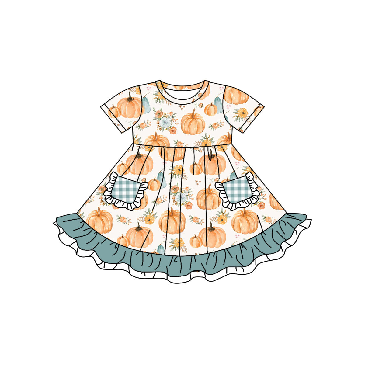 GSD1336  Pre-order baby girl clothes short sleeves summer dress