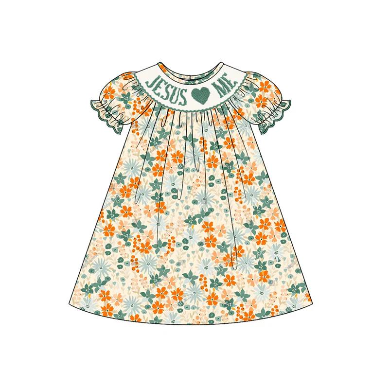 No moq  GSD1387 Pre-order Size 3-6m to 14-16t baby girl clothes short sleeves summer dress