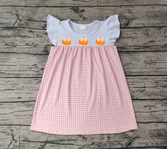 NO moq GSD1421  Pre-order Sizes 3-6m to 14-16t baby girl clothes embroidery flying sleeves summer dress