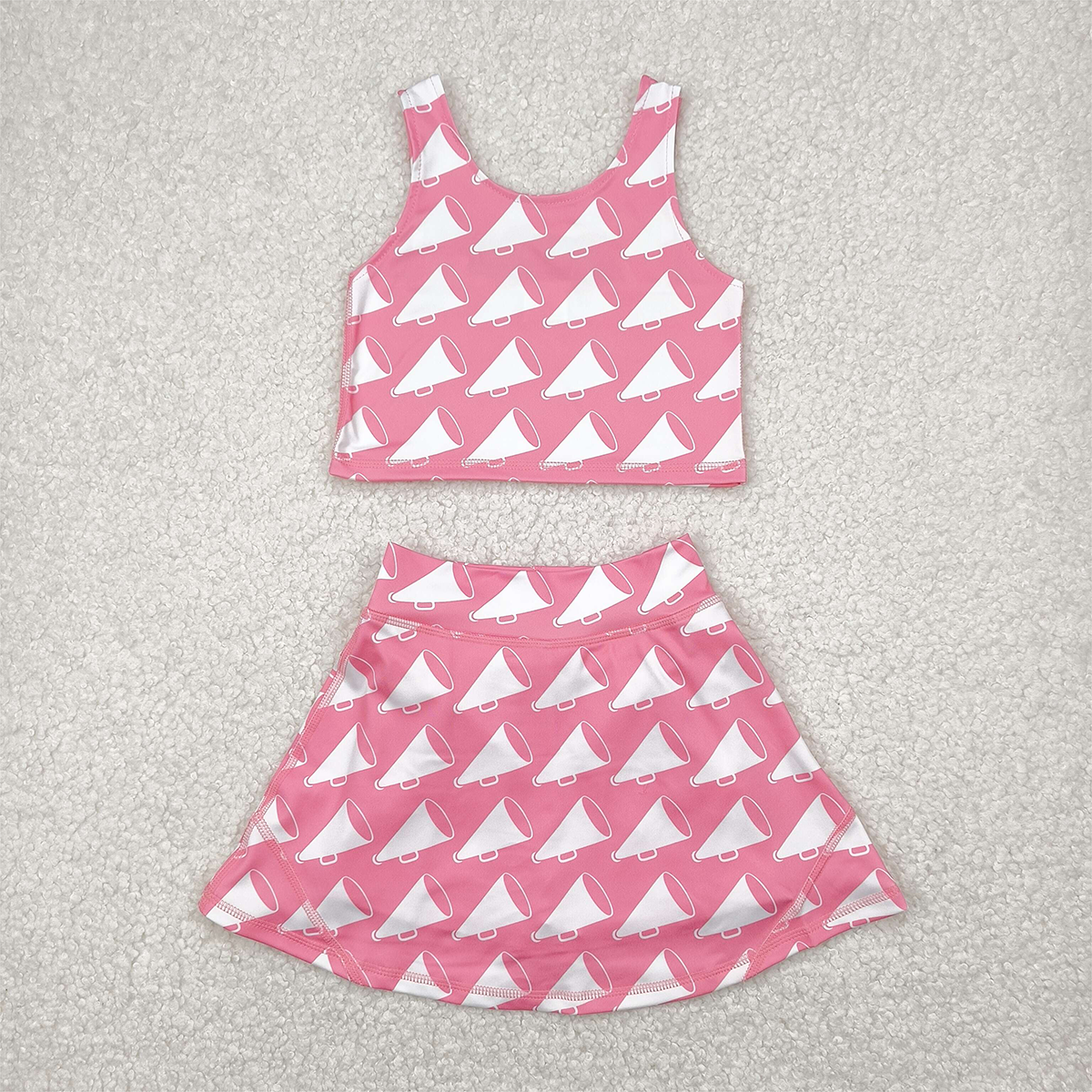 5.16  GSD1467 RTS NO MOQ Baby Girls Yoga Outfits  Baby Girls Cheer Athletic Active Wear Top Shorts Skirts Clothes Sets
