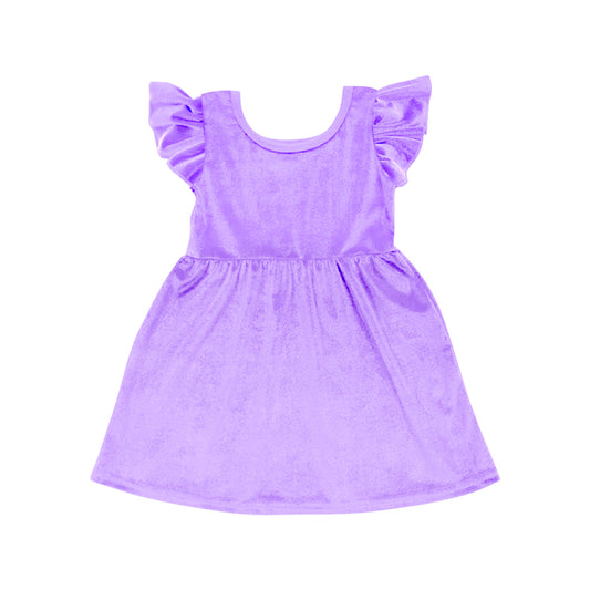 GSD1543 Baby Girls Lavender Velvet Knee Length Dresses preorder