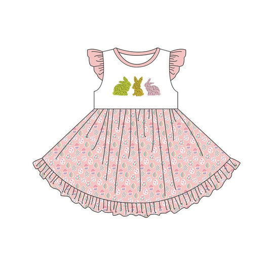 GSD1554 Baby girls clothes easter flying sleeve dress