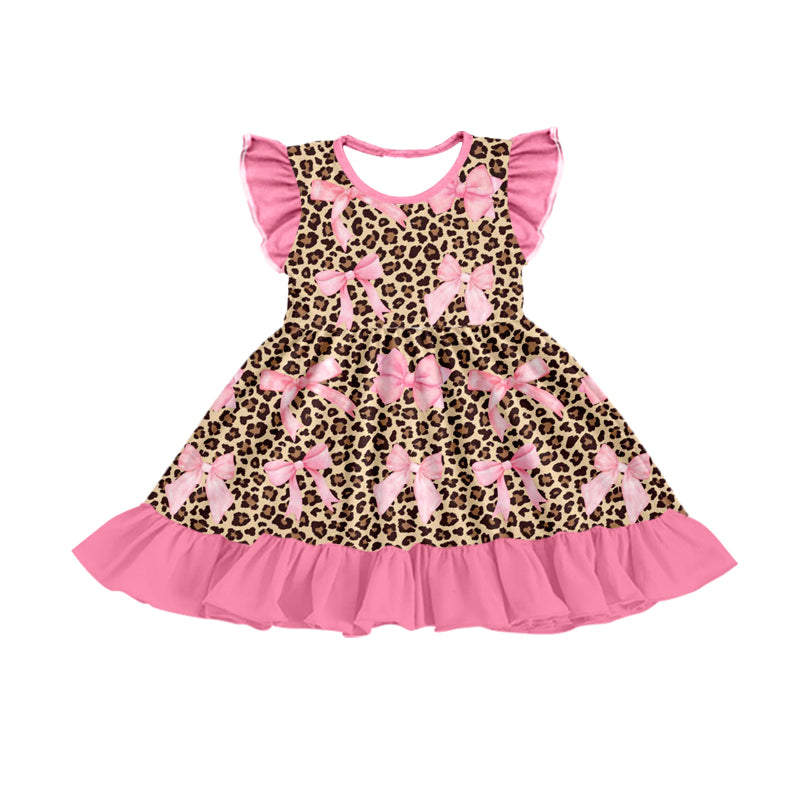 Baby Girls Leopard Pink Bow Zipper Bodysuit - Short Sleeve Shorts Set - Dress and Short Sleeve Long Pants Set Mixed Sizes Pre-Order