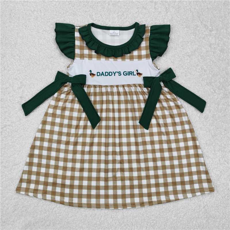 New Rts No Moq 8-9 Days By Air Arrived it Girls Khaki Tunic Short Set with Flutter Sleeves 'Daddy's Girl' Deer Print Top And Matching Shorts for Children's Clothing