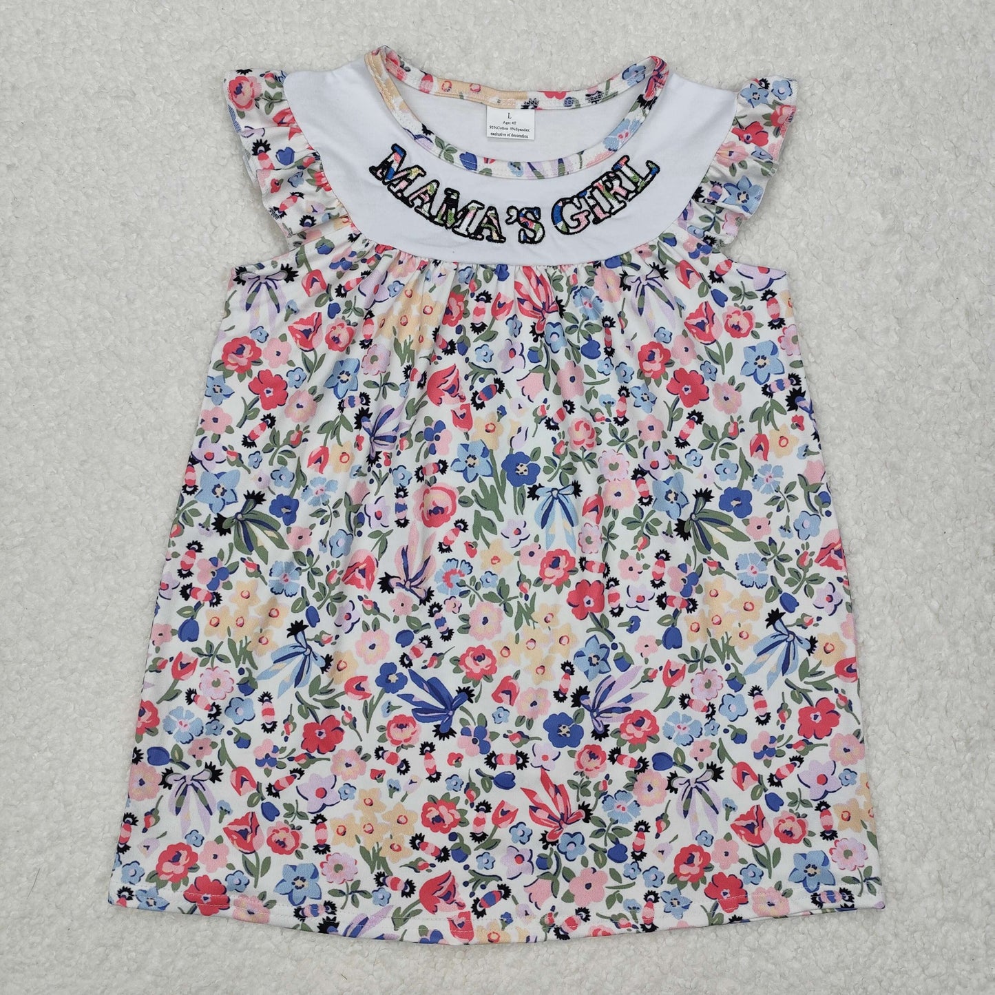 GSD1658Mama's girl flutter sleeves floral baby girls dresses