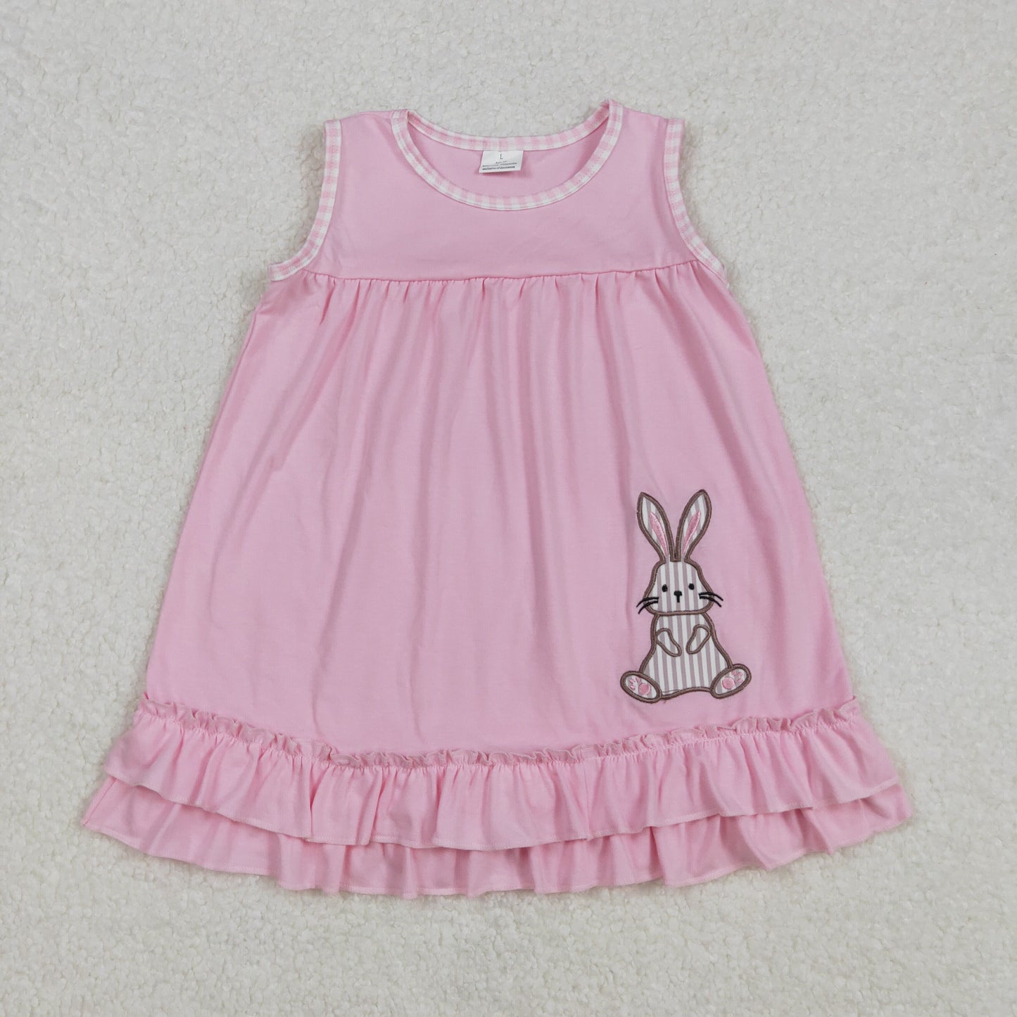 GSD1671Baby Girls Sleeveless Bunny Ruffle Easter Dresses Cute Spring/Summer Outfits for Little Girls