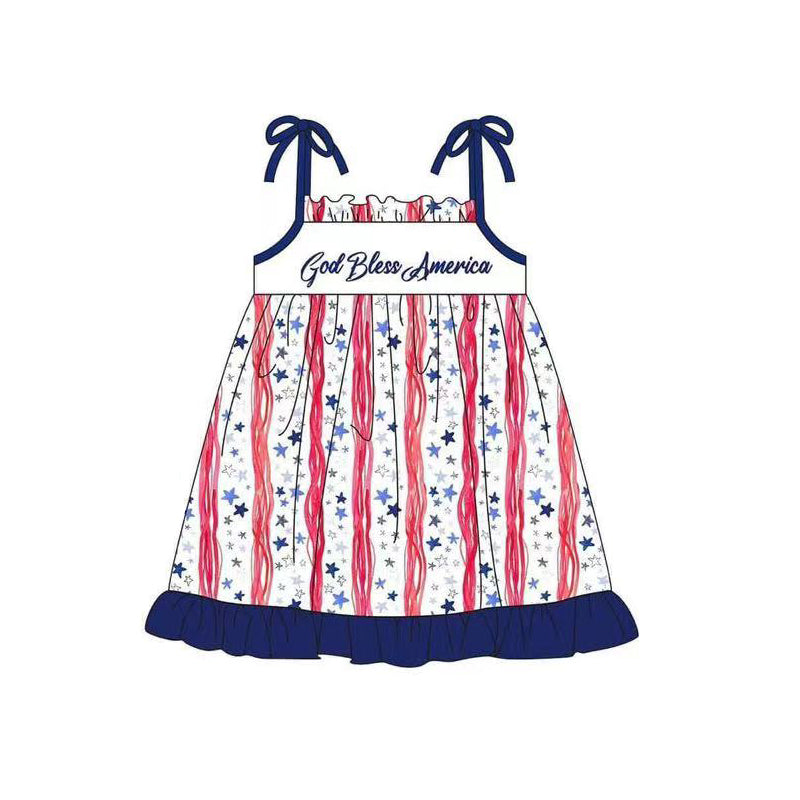 God bless America straps stars girls 4th of july outfits