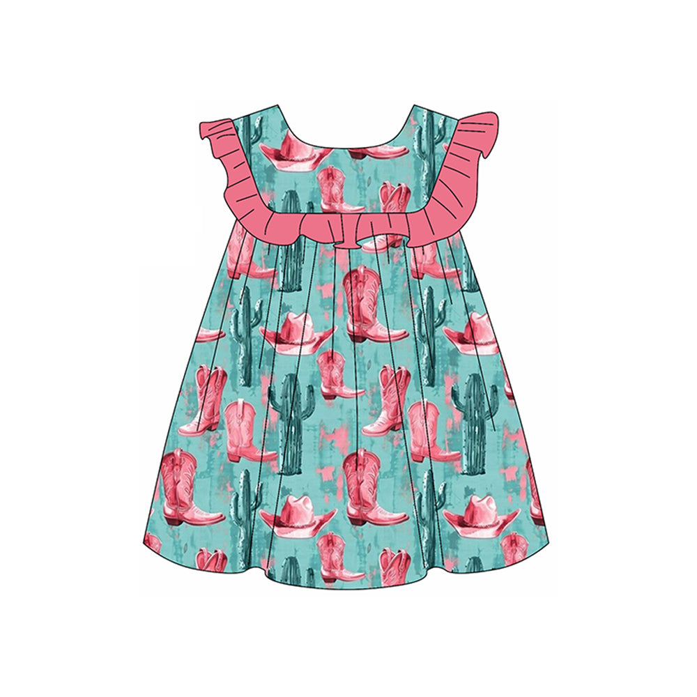 Boots cactus ruffle tunic shorts western girls clothes