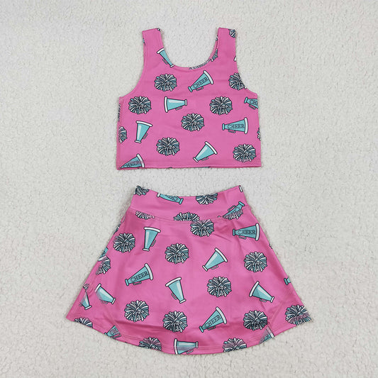 8.25 GSD1924 RTS NO MOQ Baby Girls Summer Yoga Outfits baby girls clothes yoga cheer sleeveless dress