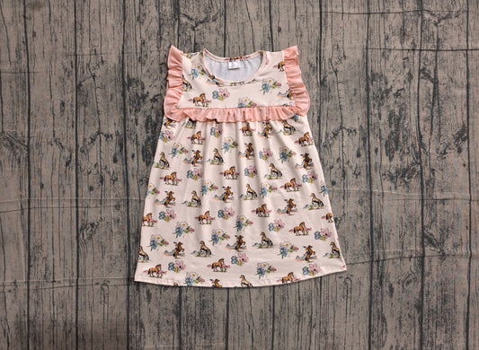 5.28 GSD1940 Sample No Moq Ruffle horse rodeo baby girls western dresses