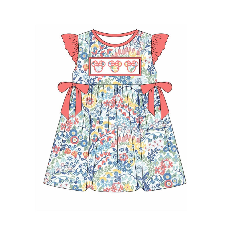 Baby Girls Cartoon Flowers Tunic Top Ruffle Shorts Clothes Sets