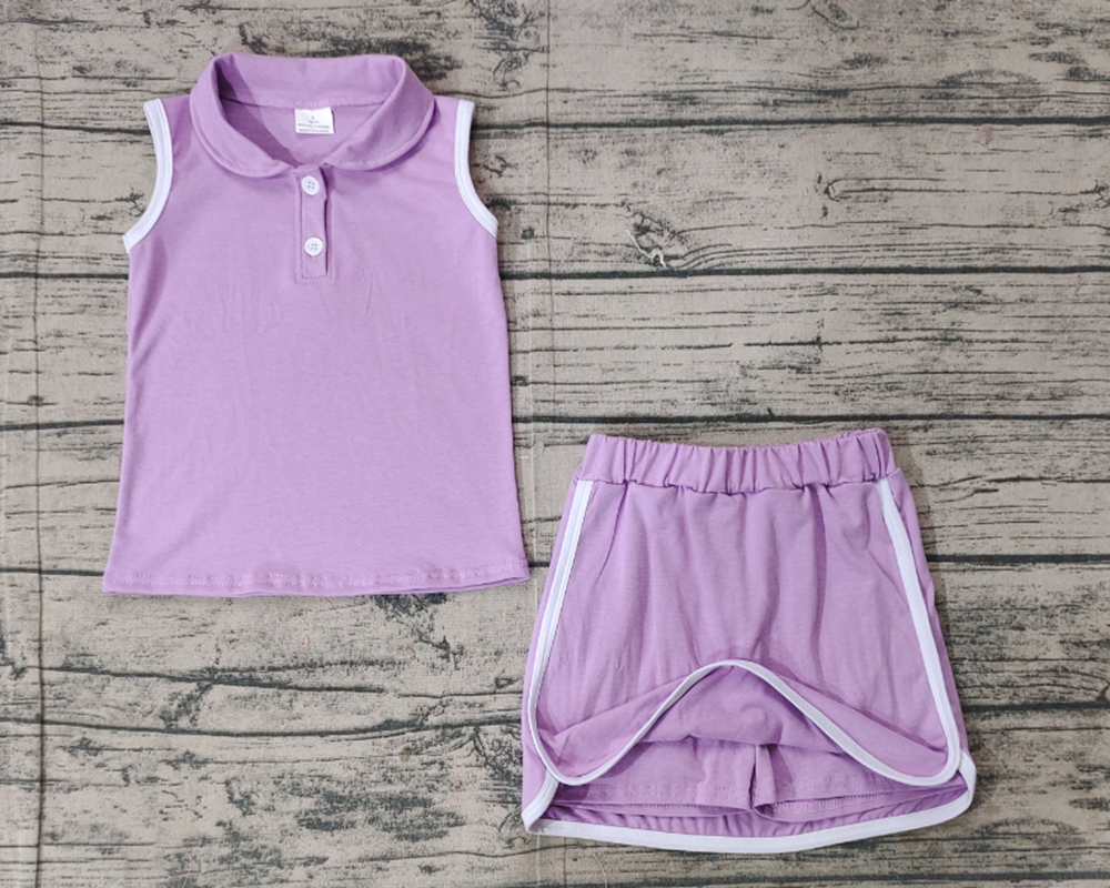 6.05  Kids Girls Mint Sleeveless Polo Shirt Skirt Set Cotton Lightweight Breathable Clothing Outfit for Spring/Summer