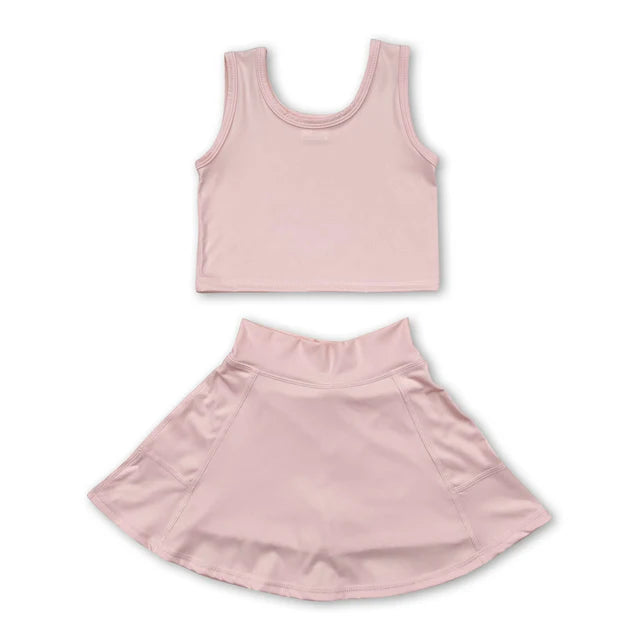 RTS Sibling sleeveless top skirt kids girls active wear set