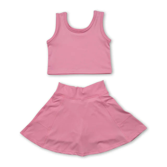 RTS Sibling sleeveless top skirt kids girls active wear set