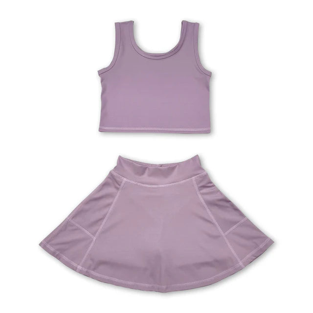 RTS Sibling sleeveless top skirt kids girls active wear set