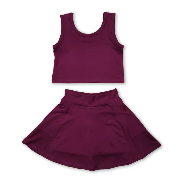 RTS Sibling sleeveless top skirt kids girls active wear set